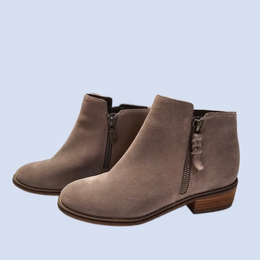 Blondo Liam Boots Waterproof Suede Ankle Booties Mushroom Taupe